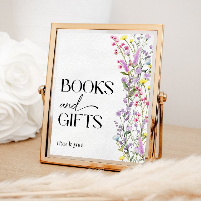 Boho Wildflower Floral Baby Shower Books and Gifts Poster (Creator Uploaded)