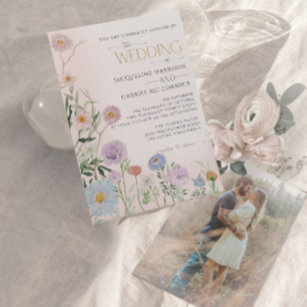 BOHO Wildflower Floral Elegant Watercolor Wedding  Invitation