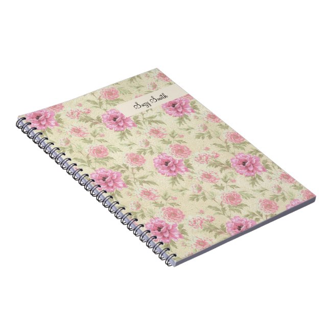 Boho Wildflower Floral Pattern Roses Country  Notebook (Right Side)