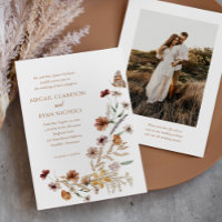 Boho Wildflower Floral QR Code Photo Wedding