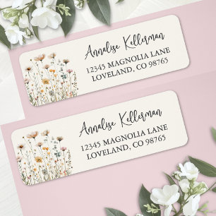 Boho Wildflower Floral Return Address