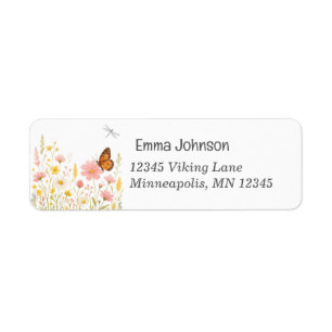 Boho Wildflower Floral Return Address