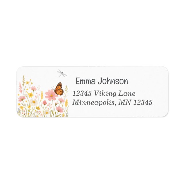 Boho Wildflower Floral Return Address (Front)