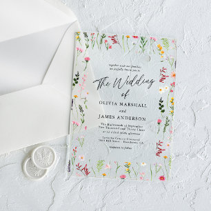 Boho Wildflower Floral Wedding Acrylic Invitations