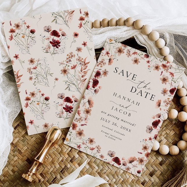 Boho Wildflower Floral Wedding Save The Date (Creator Uploaded)