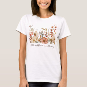 Boho Wildflower Floral White Baby Shower T-Shirt