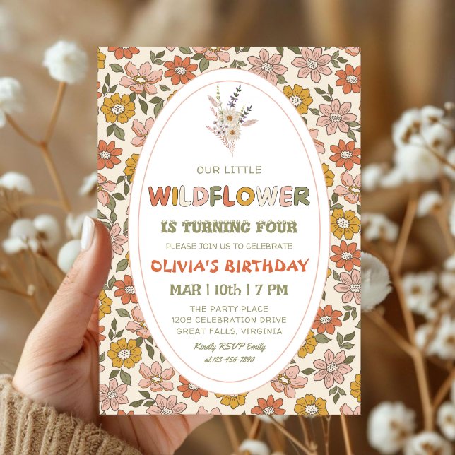 boho Wildflower for girl Birthday Invitation (Creator Uploaded)