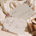 Boho Wildflower Garden | Beige Maid of Honour Card<br><div class="desc">This boho wildflower garden | beige maid of honour card is perfect for your simple, whimsical boho rainbow summer wedding. The bright, enchanted pink, yellow, orange, and gold colour florals give this product the feel of a minimalist elegant vintage hippie spring garden. The modern design is artsy and delicate, portraying...</div>