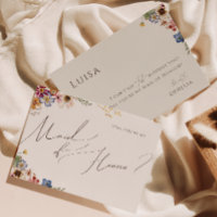 Boho Wildflower Garden | Beige Maid of Honour Card