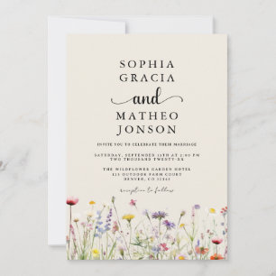 Boho Wildflower Garden Elegant Wildflower Save The Date