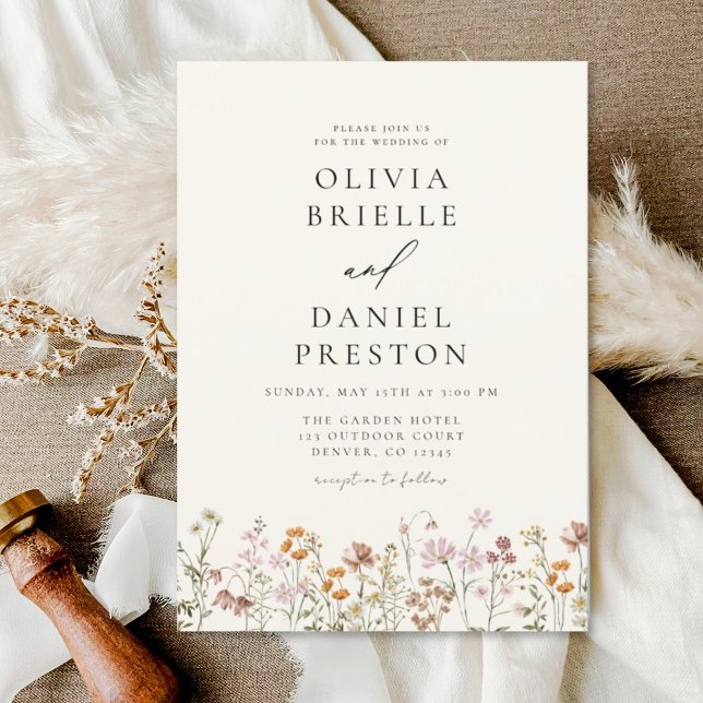 Boho Wildflower Garden Wedding Invitation (Creator Uploaded)