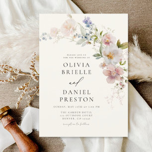 Boho Wildflower Garden Wedding Invitation