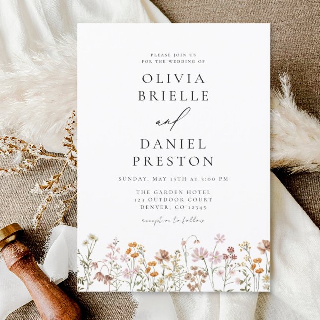 Boho Wildflower Garden Wedding Invitations (Creator Uploaded)