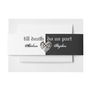 Boho Wildflower Gothic Viking Eternal Love Wedding Invitation Belly Band