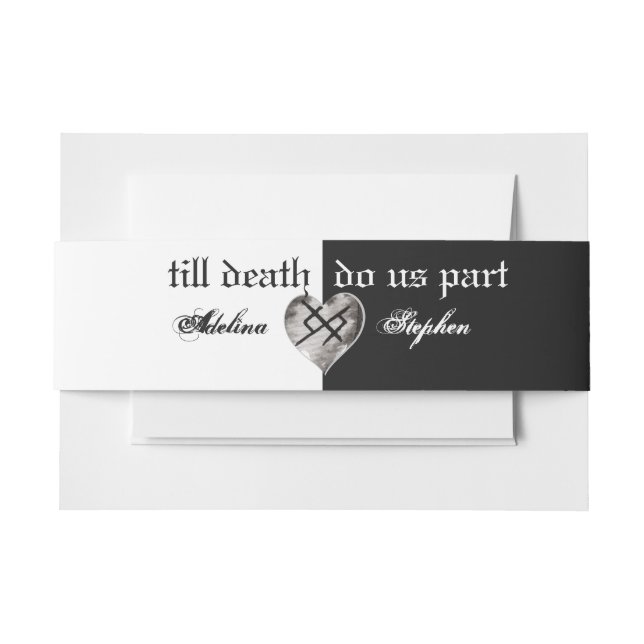 Boho Wildflower Gothic Viking Eternal Love Wedding Invitation Belly Band (Front Example)