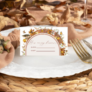 Boho Wildflower Guess How Many Kisses Bridal Game Enclosure Card
