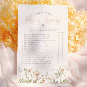 Boho Wildflower Guess Who Girl Baby Shower Game