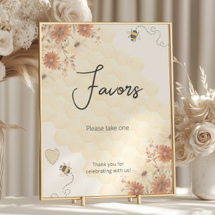 Boho Wildflower Honey Baby Shower Favours Poster