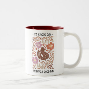 Boho Wildflower It's A Good Day To Have A Good Day Two-Tone Coffee Mug