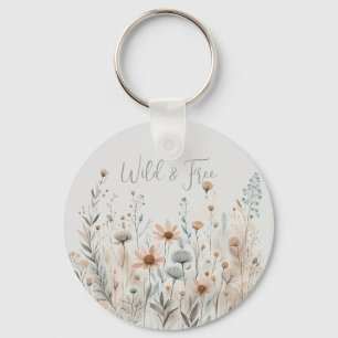 Boho Wildflower Key Ring