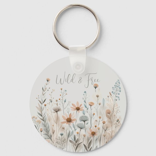 Boho Wildflower Key Ring (Front)