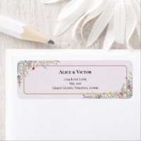 Boho Wildflower Lavender Wedding Return Address
