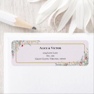 Boho Wildflower Lavender Wedding Return Address
