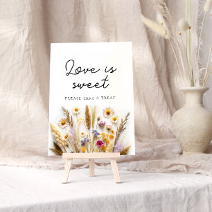 Boho Wildflower Love is Sweet Take a Treat Poster