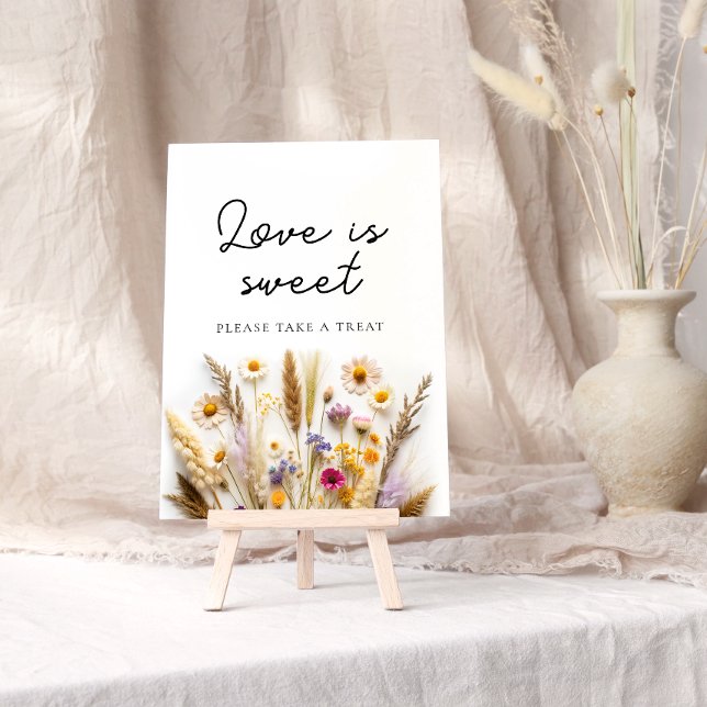 Boho Wildflower Love is Sweet Take a Treat Poster (Creator Uploaded)