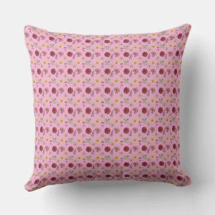 Boho Wildflower Meadow Botanical Print Pillow