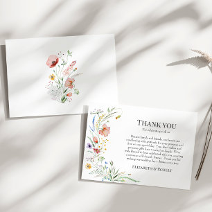 Boho Wildflower Meadow Wedding Thank You Card