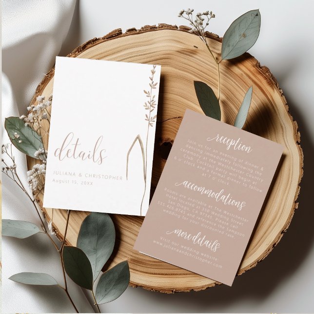 Boho Wildflower Minimalist Wedding Details Card (Creator Uploaded)