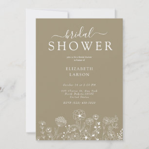 Boho Wildflower Modern Watercolor Wedding Invitation