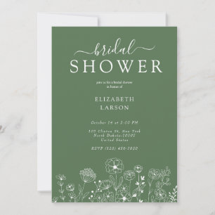 Boho Wildflower Modern Watercolor Wedding Invitation