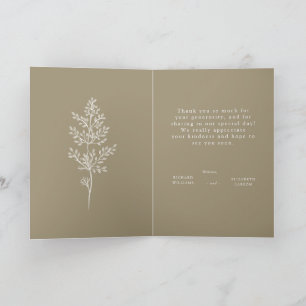 Boho Wildflower Modern Watercolor Wedding Thank You Card