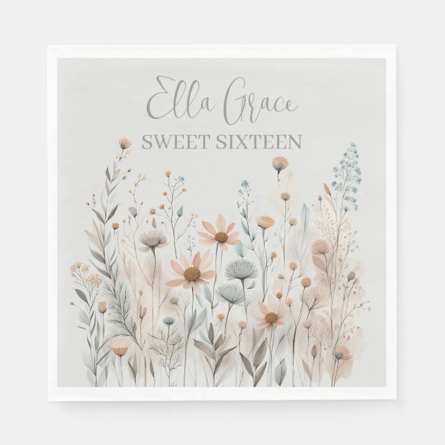 Boho Wildflower Napkin (Front)