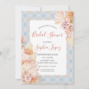 Boho Wildflower Pampas Grass Shower  Invitation