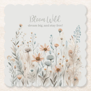 Boho Wildflower Paper Coaster