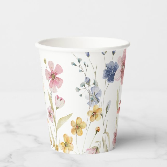 Boho Wildflower Paper Cups (Front)