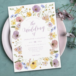 Boho Wildflower Pastel Wedding Invitation