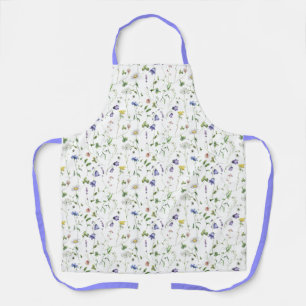 Boho Wildflower Pattern Floral Apron