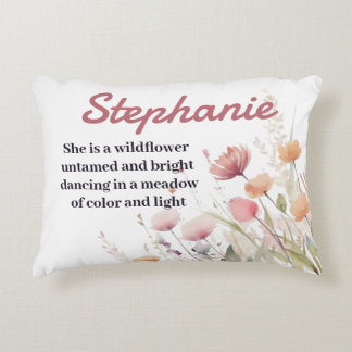 Boho Wildflower Personalised Name Pillow