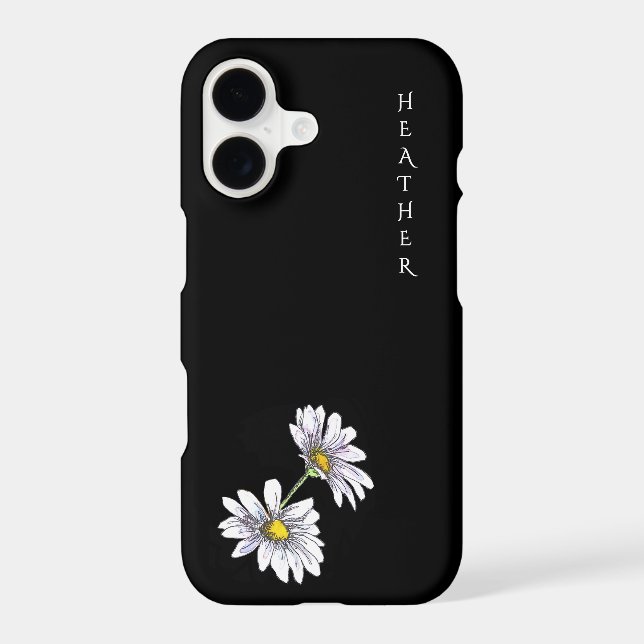 Boho Wildflower Personalized Black Gift for Her (Back)