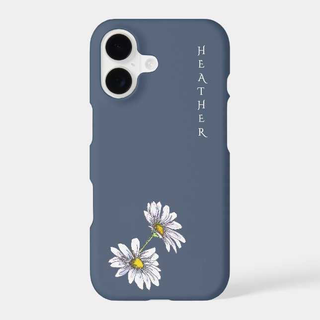 Boho Wildflower Personalized Slate Blue  (Back)