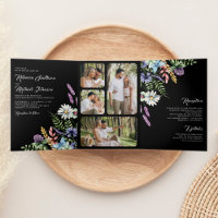 Boho Wildflower Photo All in One Black Wedding
