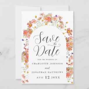 Boho Wildflower Photo Arch Wedding Save The Date
