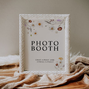 Boho Wildflower Photo Booth Wedding Sign 