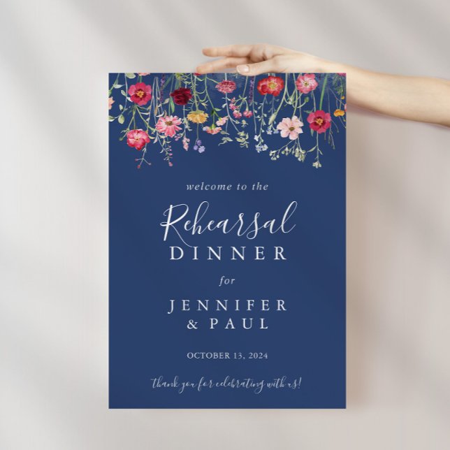 Boho Wildflower Rehearsal Dinner Welcome Poster (Creator Uploaded)