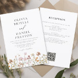 Boho Wildflower Rustic All in One QR Code Wedding Invitation<br><div class="desc">Immerse your guests in the romance of nature with our Boho Wildflower Garden Wedding Invitation. Inspired by the beauty of untamed blooms, this invitation captures the essence of a free-spirited celebration. The enchanting design features delicate wildflowers dancing amidst lush greenery, setting the perfect tone for your garden wedding. The boho-chic...</div>