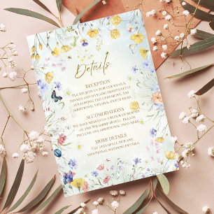Boho Wildflower Rustic Green Wedding Enclosure Card